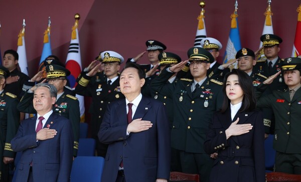 윤석열 대통령은 제74주년 국군의날 기념식 경축연에 참석했다(사진=대통령실)