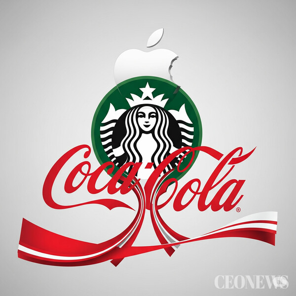 애플 스타벅스 코카콜라 로고 합성 이미지