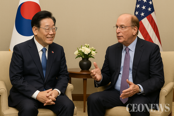 래리 핑크 CEO와 이재명 대통령이 만나 AI 협력 방안에 대해 논의했다.